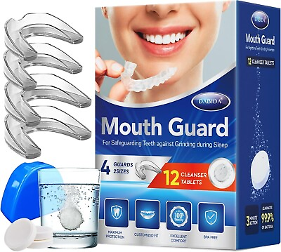 #ad Mouth Guard for Grinding Teeth at night Sleep for Grinding 4x Guards 2x Sizes $13.50