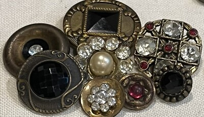 #ad #ad Antique amp; Vintage Rhinestones Glass In Metal Mixed Lot Golds Reds Black $19.95