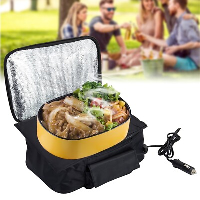12V Portable Electric Food Warmer Heating Lunch Thermostat Box Bag Oven for Car $25.57