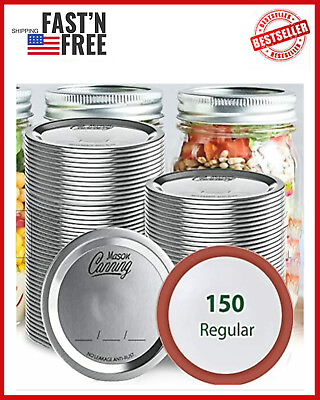150 Count Canning Lids Regular Mouth for Mason Jars Ball Kerr Jars Supplies 70MM $15.73