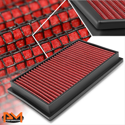 For Nissan Infiniti Reusable Multilayer High Flow Drop In Air Filter Panel Red $14.89