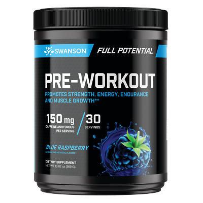 #ad #ad Swanson Full Potential Pre Workout Blue Raspberry 13.02 oz Pwdr $34.99