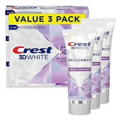 #ad #ad Crest 3D White Brilliance Toothpaste Vibrant Peppermint 3.5 oz 3 Pack $18.79