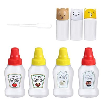 #ad Mini Plastic Condiment Squeeze BottleHoney Ketchup Sauce Salad for BBQ Lunch Box $6.97