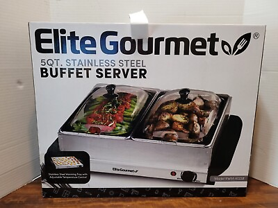 #ad Elite Gourmet 5 Quart Dual Buffet Server Food Warmer Temperature Control NEW $43.99
