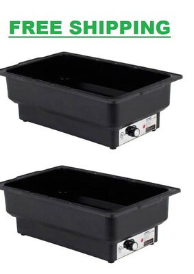 #ad 2 PACK Electric Fuel Chafer Chafing Dish Steam Full Food Water Pan Table Warmer $191.08