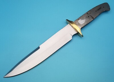 Knife Making 8quot; Large Bowie Blade Blank Full Tang DIY w Brass Double Guard $24.99