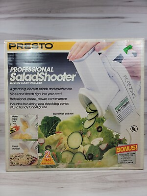 VTG PRESTO Professional Salad Shooter Electric Slicer Shredder #02970 NEW SEALED $49.95