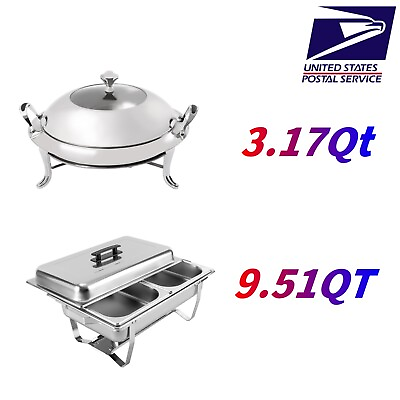 #ad 3.17Q 9.51Q Stainless Steel Chafer Chafing Dish Sets Catering Food Warmer 2Shape $36.13