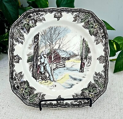 #ad Johnson Brothers Friendly Village Square Salad Plate SUGAR MAPLES Mint $24.95