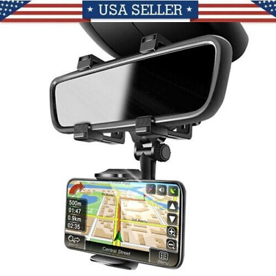 Universal 360 Rotation Car Rear View Mirror Mount Stand GPS Cell Phone Holder US $5.95