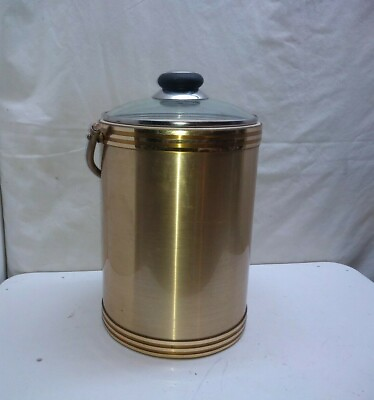 Gold Plated Insulated Bar Beer Wine Champagne Cooler 6 Qt Ice Bucket Container $79.99