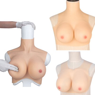 #ad Silicone Crossdresser Breast Forms Breastplates Drag Queen Fake Boobs B G Cup $118.75