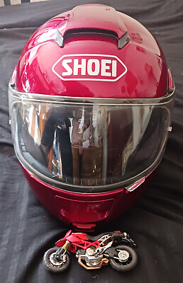 #ad Shoei Neotec 2 Large WINE RED L MODULAR MOTORCYCLE HELMET Dual Visor w Pinlock $299.85