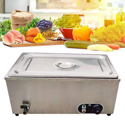 #ad Commercial Bain Marie Buffet Food Warmer Stainless Steel Steam Table 110V $90.25