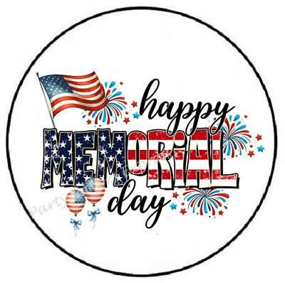 #ad HAPPY MEMORIAL DAY ENVELOPE SEALS LABELS STICKERS PARTY FAVORS $4.99