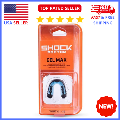 #ad #ad Shock Doctor Gel Max Mouth Guard Youth 10 Black Blue $17.87