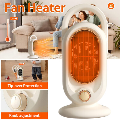 #ad 1200W Mini Electric Space Heater Fireplace Portable Heater Fan Hot Warmer 2 Gear $37.99