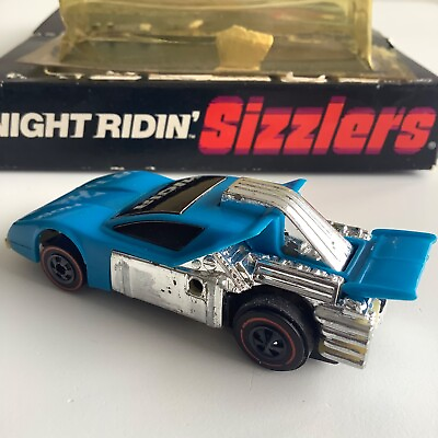 #ad Hot Wheels Redline Sizzlers Night Ridin Long Count 1976 HK w French Canada Cube $171.99