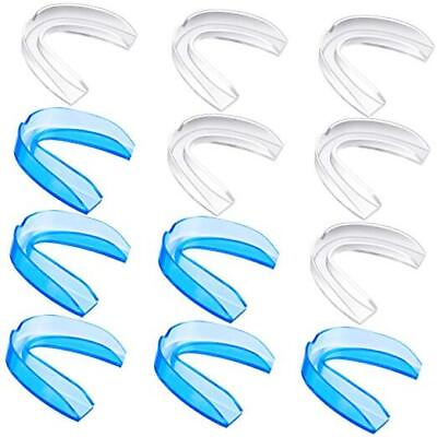 #ad 20 Pieces Sports Mouth Guards Mouth Protection Athletic Mouth Blue Transparent $15.93