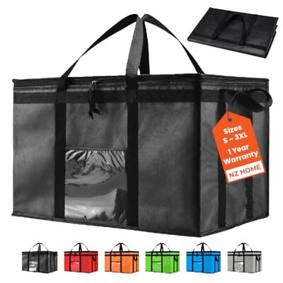 #ad Insulated Cooler Bag and Food Warmer 3XL Pack for Food 3X Large 4 Black $102.77