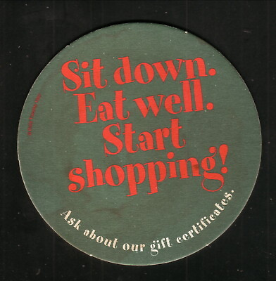 #ad #ad Ruby Tuesday Sit Down Eat Well Start Shopping 1997 Coaster $1.50