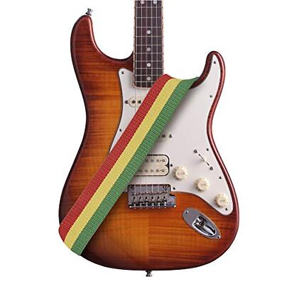 Amumu Reggae Guitar Strap Jamaica Rasta for Acoustic Electric and Bass Guitars $29.90