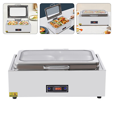 #ad Stainless Steel 9 Quart 500W Commercial Food Warmer 2 Pan Buffet Food Warmer $164.35