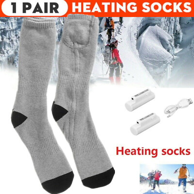 #ad Washable Electric Heated Socks Rechargeable Battery Men Women Winter Foot Warmer $24.99