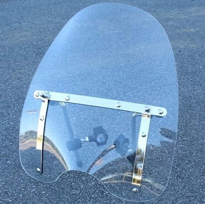 19quot;x17quot;Large Clear Motorcycle Windshield Universal Fit 7 8#x27;#x27; 1#x27;#x27; 1.25quot; Handlebar $47.20