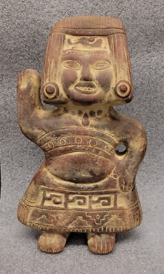 #ad mexican mayan clay pottery Statue Woman 12. 5 inch tall #3556 $100.23