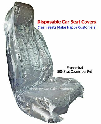 Plastic Disposable Car Seat Covers in Dispenser Box 500 ct Unbeatable Quality $64.95