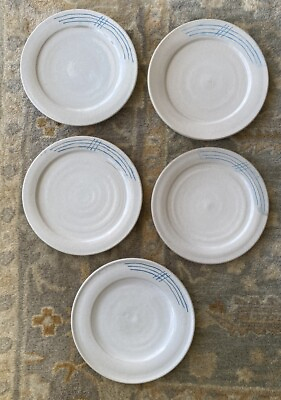 #ad Studio Art Pottery Plates 10 3 4” Set of 5 Handmade Glazed Artist Signed $59.99