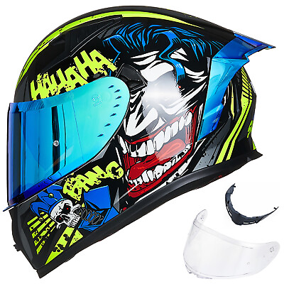 #ad ILM Motorcycle Helmet Full Face with Mirroredamp;Clear Visors2 Fins DOT Approved $169.99