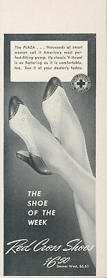 1941 Red Cross Shoes Womens Shoe Of The Week Plaza Pump Vintage Print Ad L4 $9.89