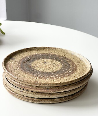 VTG Danish Modern Tue Poulsen Rustic Studio Pottery Plates 4 7 1 4 “ Stoneware $74.99