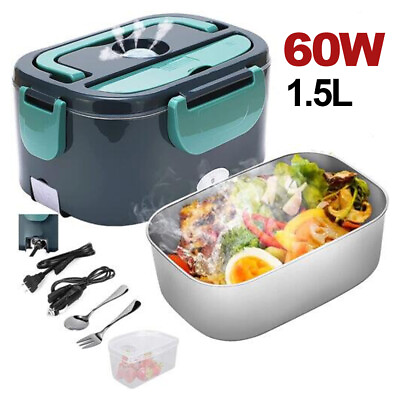 60W Upgrade Electric Lunch Box Portable for Car Office Food Warmer Container $23.99