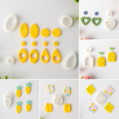 Pottery Polymer Clay Cutter Earring Cutting Mould Jewelry Pendant Making Molds AU $1.79