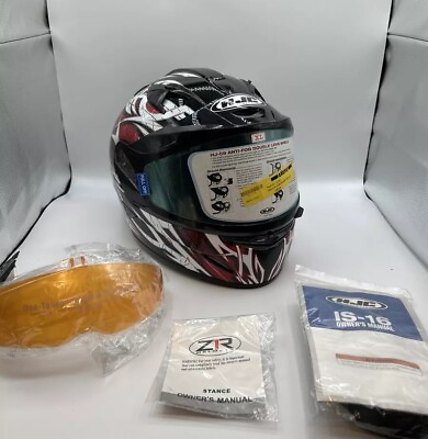 #ad HJC Helmet IS 16 Scratch Full Face HJ 09 Anti Fog Double Lens Shield XL $149.95