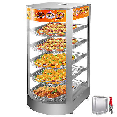 VEVOR Commercial Food Warmer Pizza Warmer 5 Tier Pastry Warmer w Magnetic Door $256.99