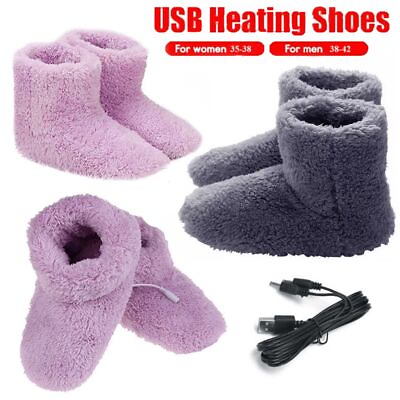 #ad Plush Warm Foot Winter Warming Slipper Foot Warmer Shoes Electric Heated Shoes $13.29