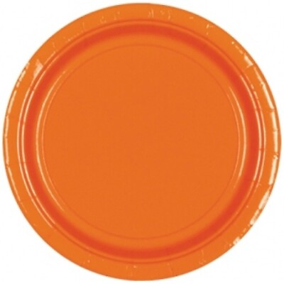 Orange Disposable Paper Plates for BBQ#x27;s Buffet#x27;s Picnic#x27;s Party Supplies GBP 2.79