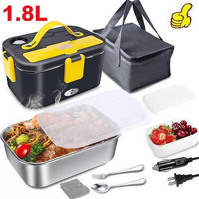 #ad 1.8L Electric Lunch Box Portable for Car Office Food Warmer Container w Bag 80W $32.99