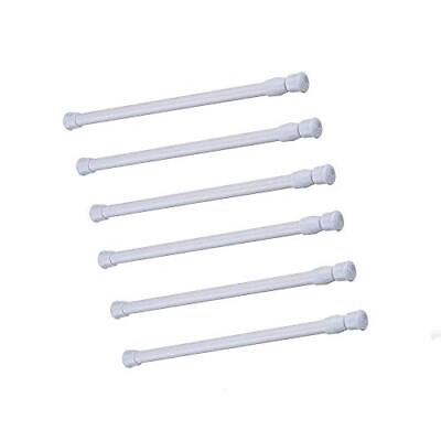 #ad #ad Refrigerator Bar RV Cupboard Cabinet Spring Tension Rod Extendable White 6pcs $16.56