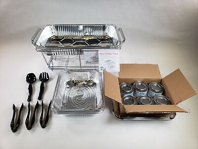 Chafing Dish Buffet Disposable Aluminum Pans Food Serving Utensils Set $17.49