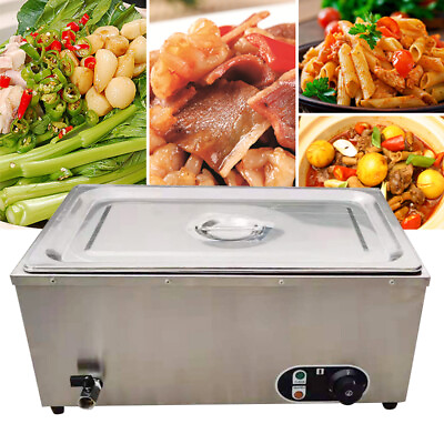 Commercial Electric Food Warmer Buffet Food Warmer Stainless Steel 1200W 110V US $101.52