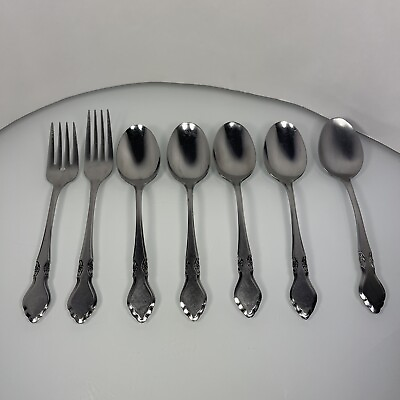 #ad Northland Oneida Musette Burnished Dinner Spoon Dinner Fork Salad Lot Of 7 mixed $12.00