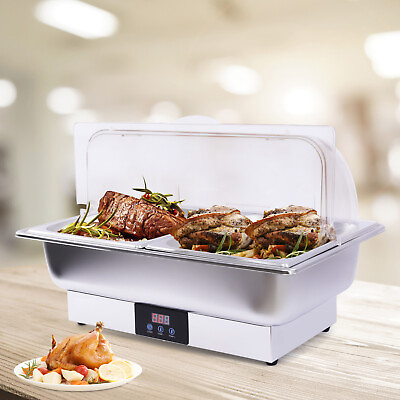 2x 6Qt Electric Buffet Server Warmer Trays Chafing Dish Warmer Stainless Steel $168.00