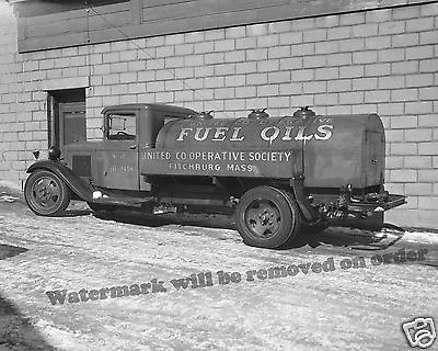 Photograph Vintage Fuel Oil Truck 1936 Fitchburg Massachusetts 8x10 $7.95