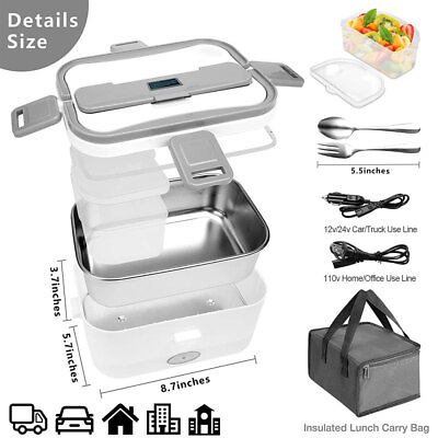 #ad Electric Lunch Box Food Heater 60W Upgraded Portable Food Warmer for Car amp; Home $42.48